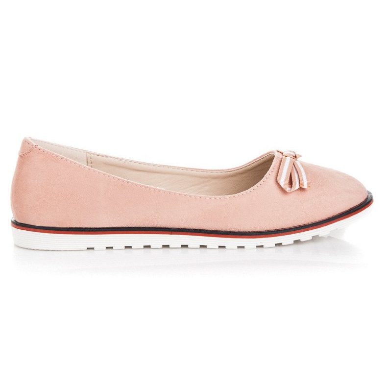 Suede ballerinas pink