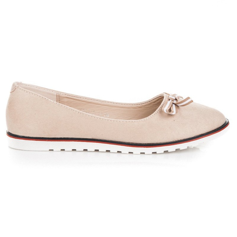 Suede ballerinas beige