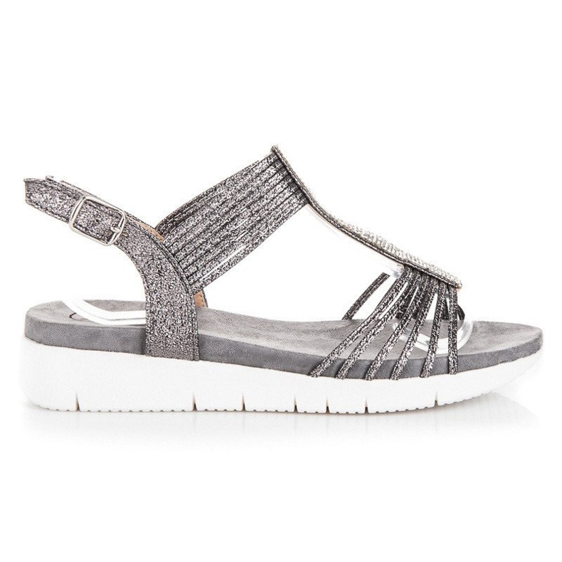 Kylie Sandals With Crystals grey