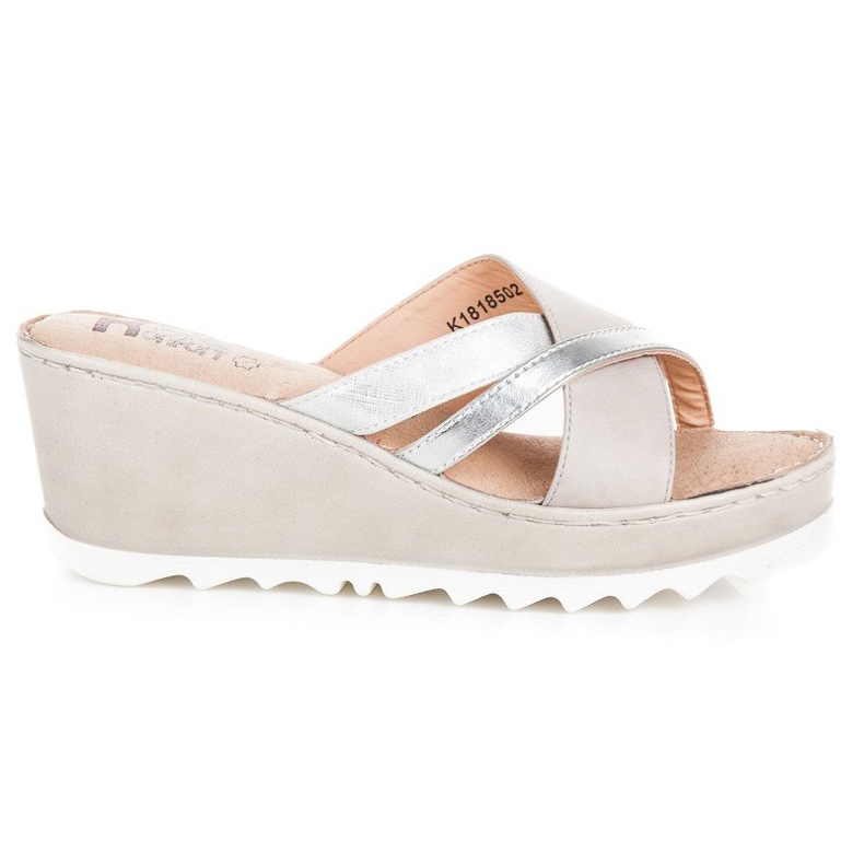 Kylie Wedge slippers brown grey