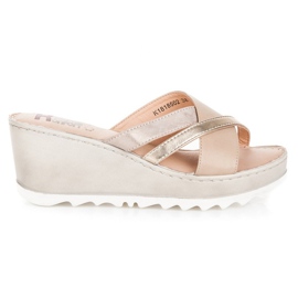 Kylie Wedge slippers brown