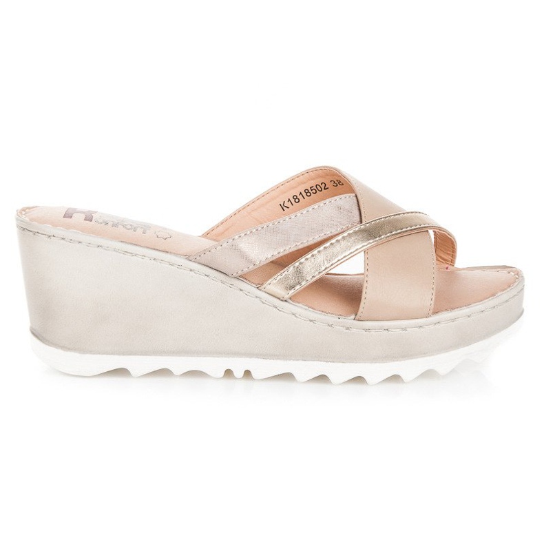 Kylie Wedge slippers brown