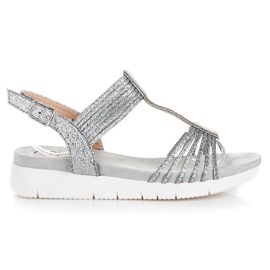 Kylie Sandals With Crystals grey