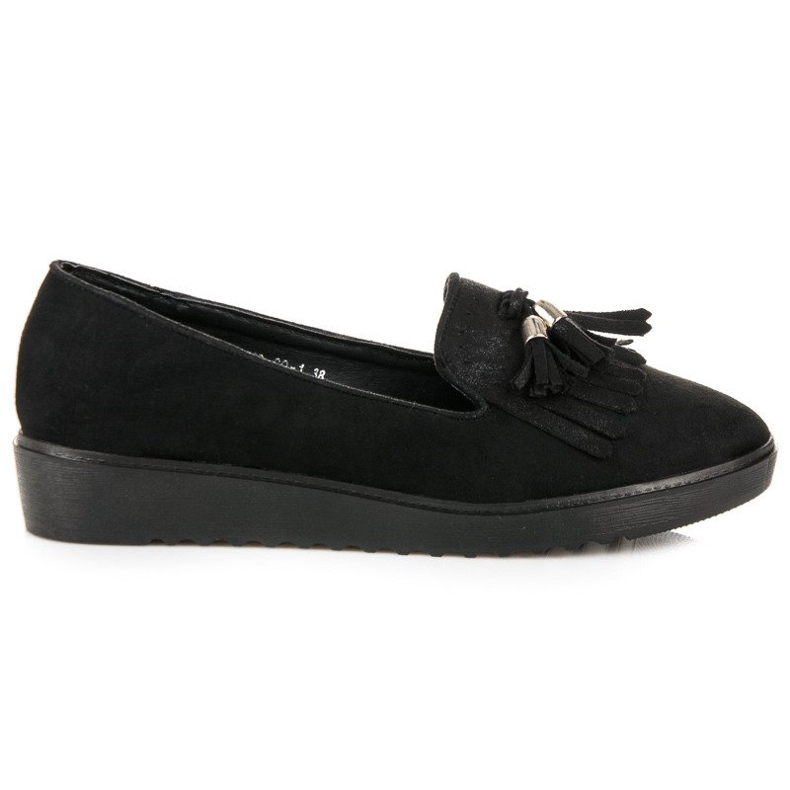 Bestelle Black Loafers With Fringes