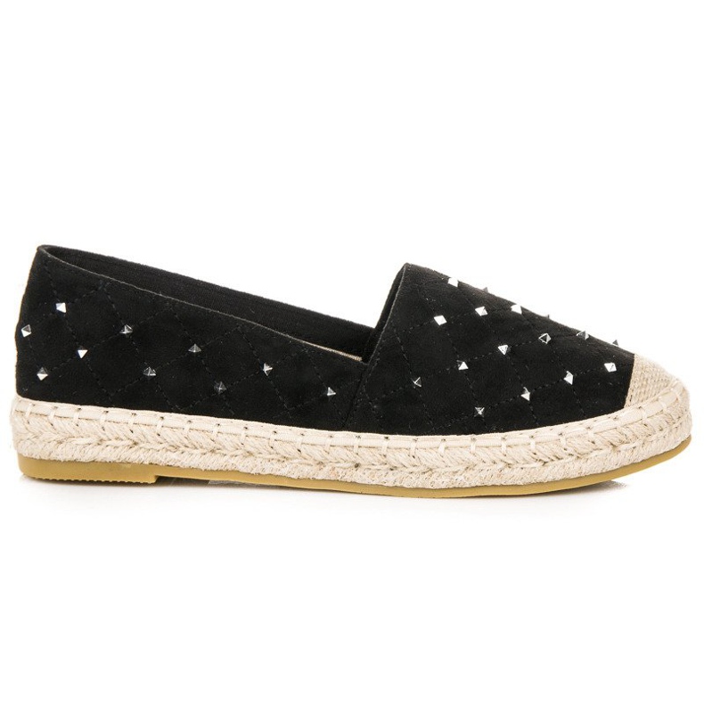 Coura Quilted suede espadrilles black