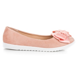 Comer Suede ballerinas with a bow pink