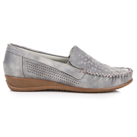 Hasby Gray openwork loafers grey