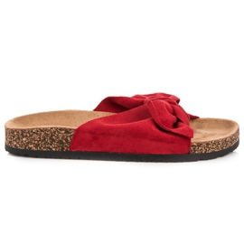 Queen Vivi Suede slippers with a bow red