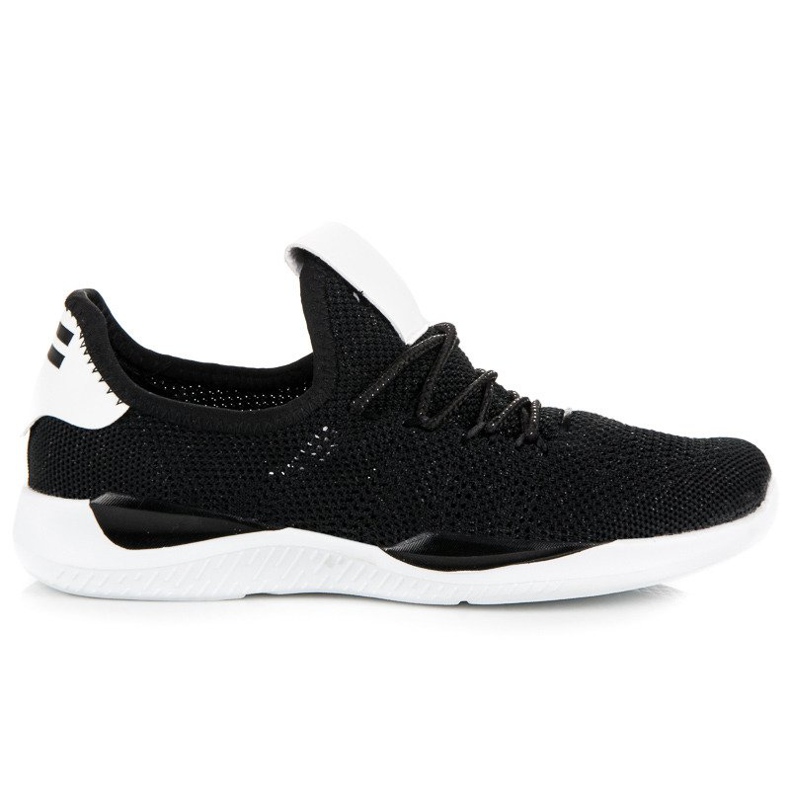 Black slip-on sports shoes