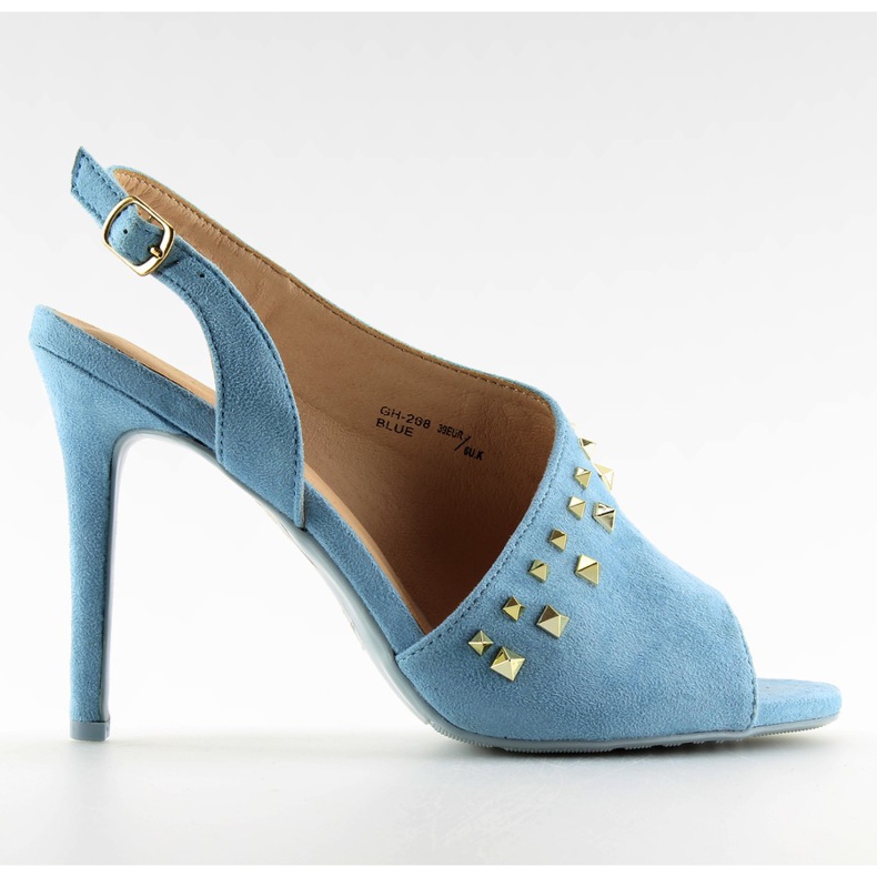 Sandals high heels asymmetrical blue