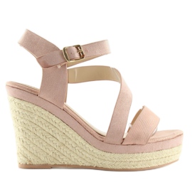Espadrilles on wedges pink 333-8 Pink Espadrilles on wedges pink 333-8 Pink