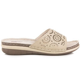 Hasby Women's openwork slippers brown Hasby Women's openwork slippers brown