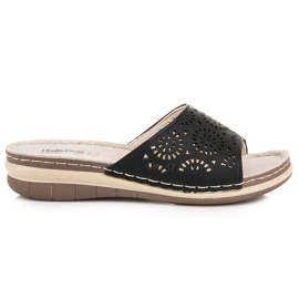 Hasby Women's openwork slippers black