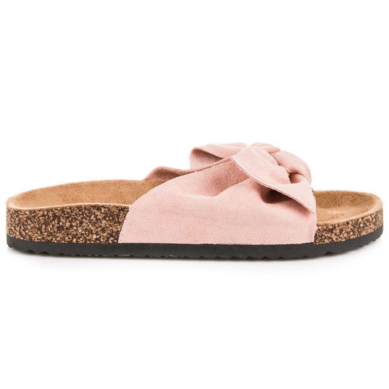 Queen Vivi Suede slippers with a bow pink