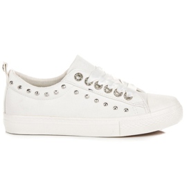 White sneakers with a ribbon White sneakers with a ribbon