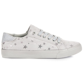 Suede sneakers with stars grey