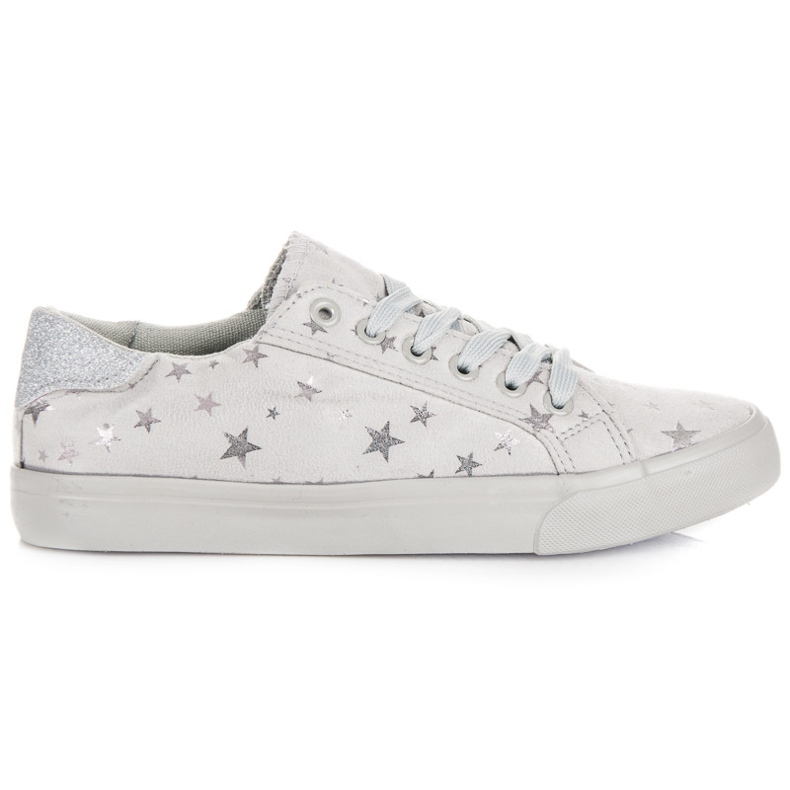 Suede sneakers with stars grey