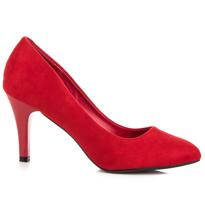 Comfortable pumps on a pin red