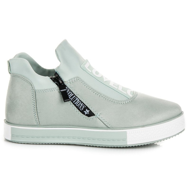 Ideal Shoes Green suede sneakers