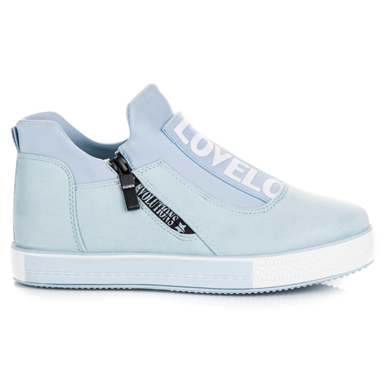 Ideal Shoes Blue suede sneakers