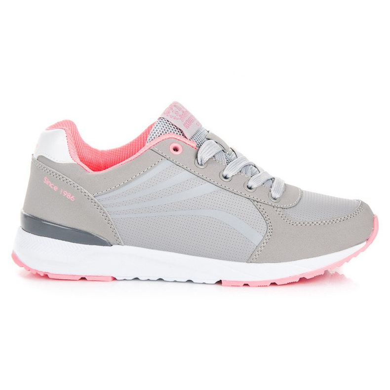 Ax Boxing Gray tied sneakers grey pink