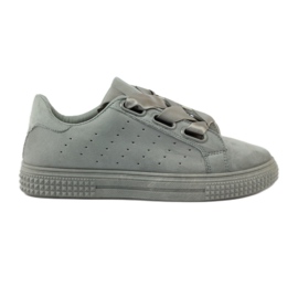 McKey Creepersy shoes tied with a gray ribbon grey