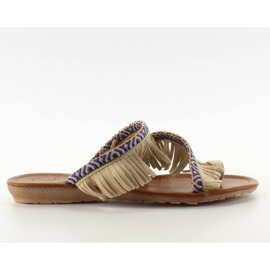 Indian taupe style flip-flops brown