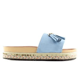 Blue women's slippers LS-93 LT.BLUE Blue women's slippers LS-93 LT.BLUE