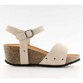 Sandals on a beige beige cork sole