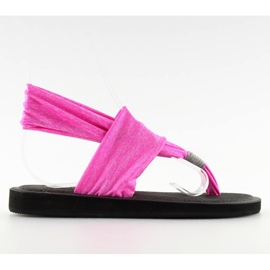 Pink fushia cotton flip-flops
