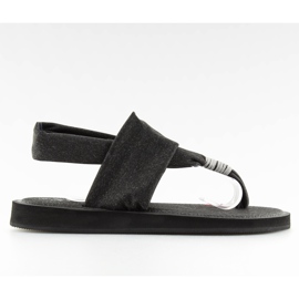 Black black cotton flip-flops