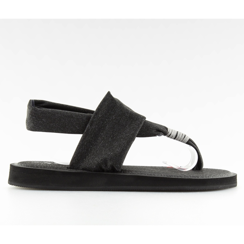 Black black cotton flip-flops