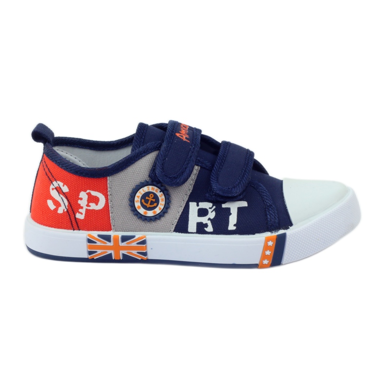American Club American sneakers sneakers leather insole navy blue grey orange American Club American sneakers sneakers leather insole navy blue grey orange