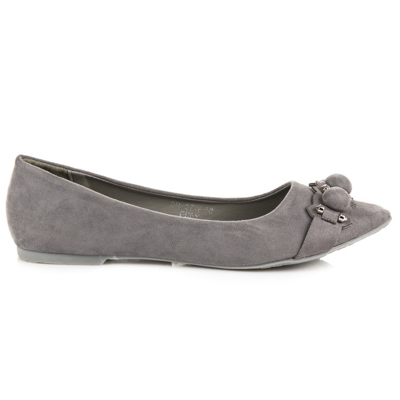 Ideal Shoes Stylish gray ballerinas grey