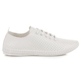 Openwork white sneakers