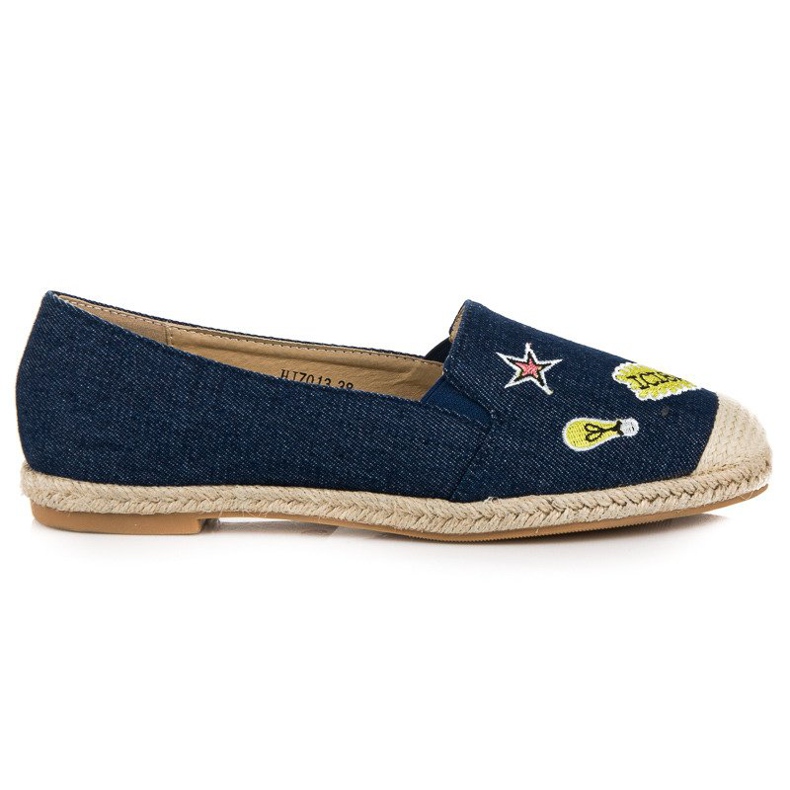 Sweet Shoes Denim espadrilles with patches navy blue