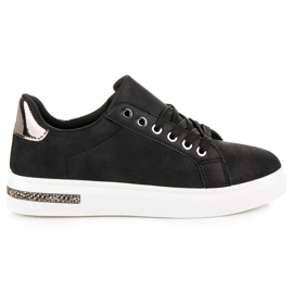 Fashionable sneakers on the platform black