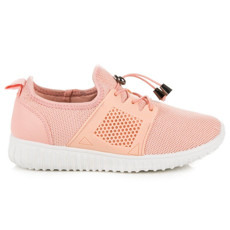 Salmon sneakers with a welt pink