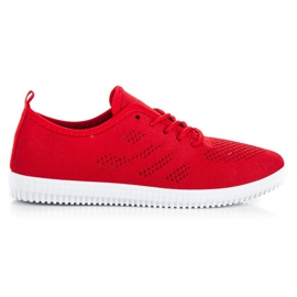 Airy fabric sneakers red