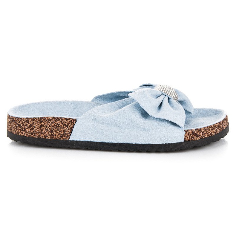 Queen Vivi Stylish suede slippers blue