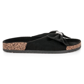 Queen Vivi Stylish suede slippers black