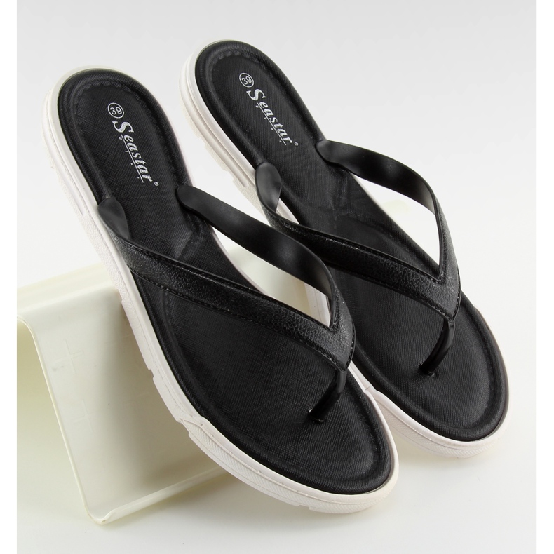 Black Flip-flops for women black CK41P Black