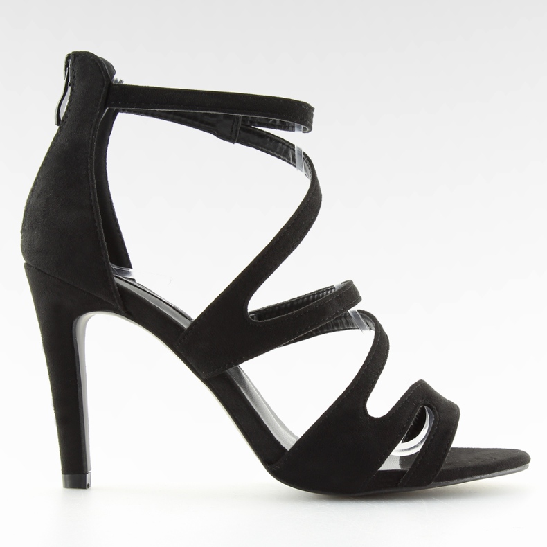 Black high-heeled sandals 118-15 black