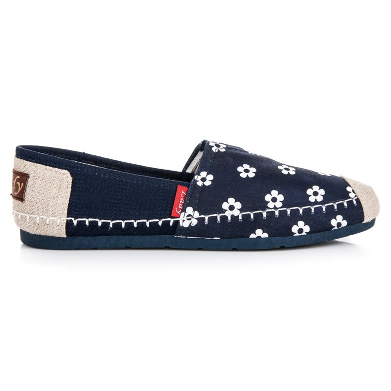 L. Day Navy Espadrilles In Flowers blue