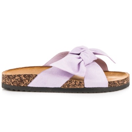 Bello Star Purple suede slippers