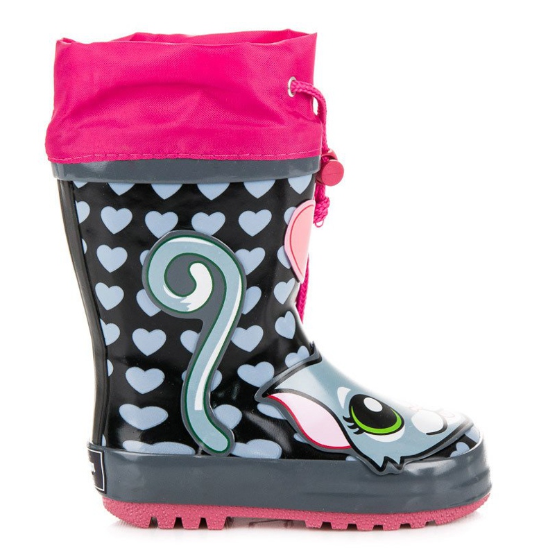 American Club Girls' wellies with an American welt pink grey