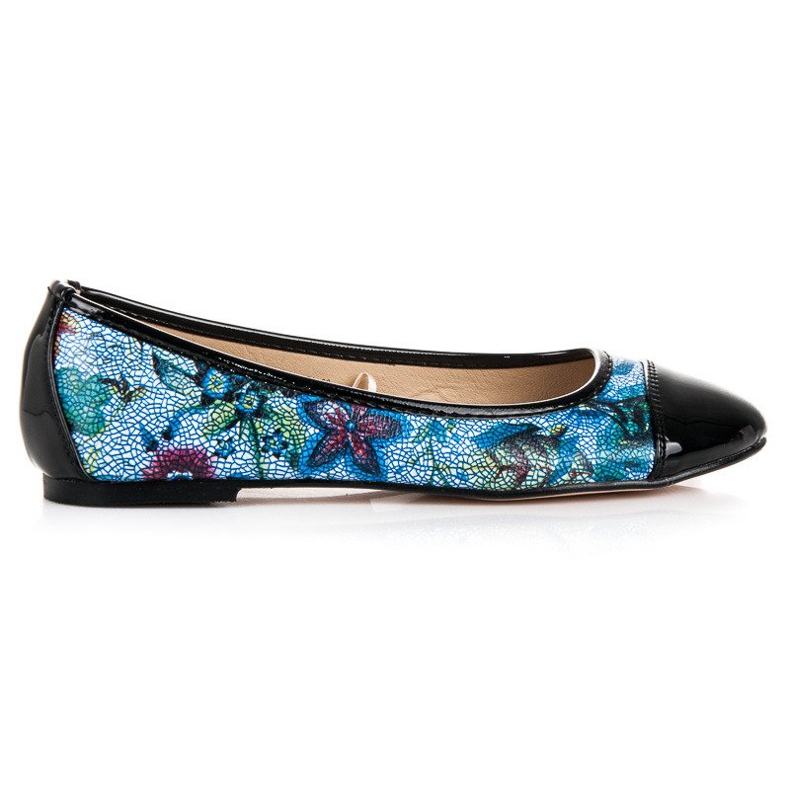 Lacquered vinceza ballerinas black blue