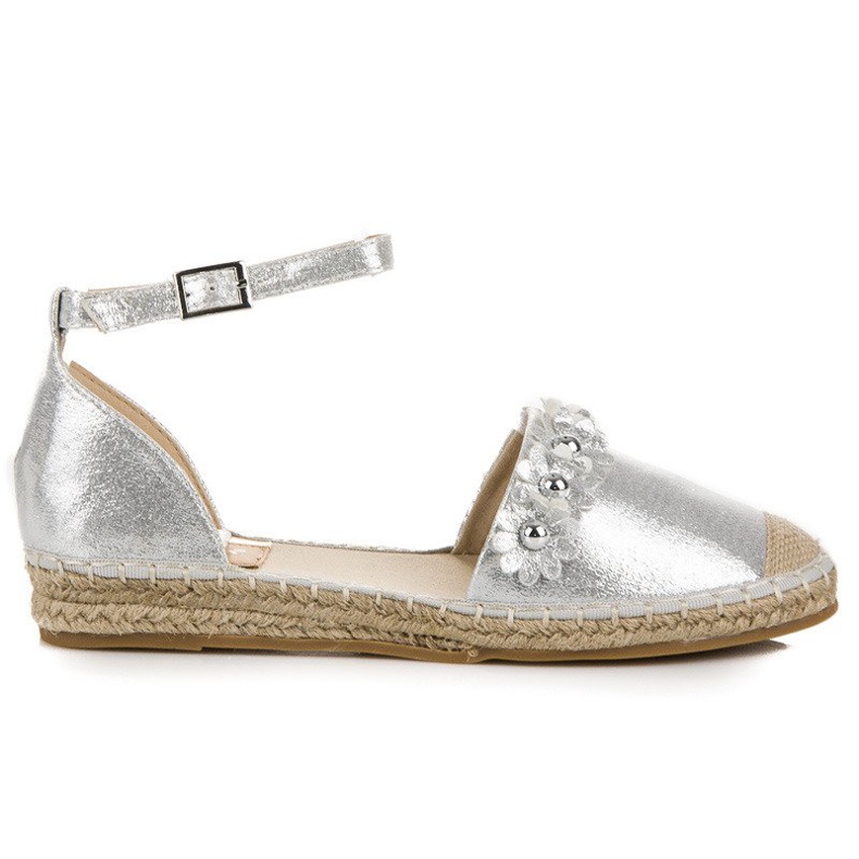 Anesia Paris Silver espadrilles sandals grey