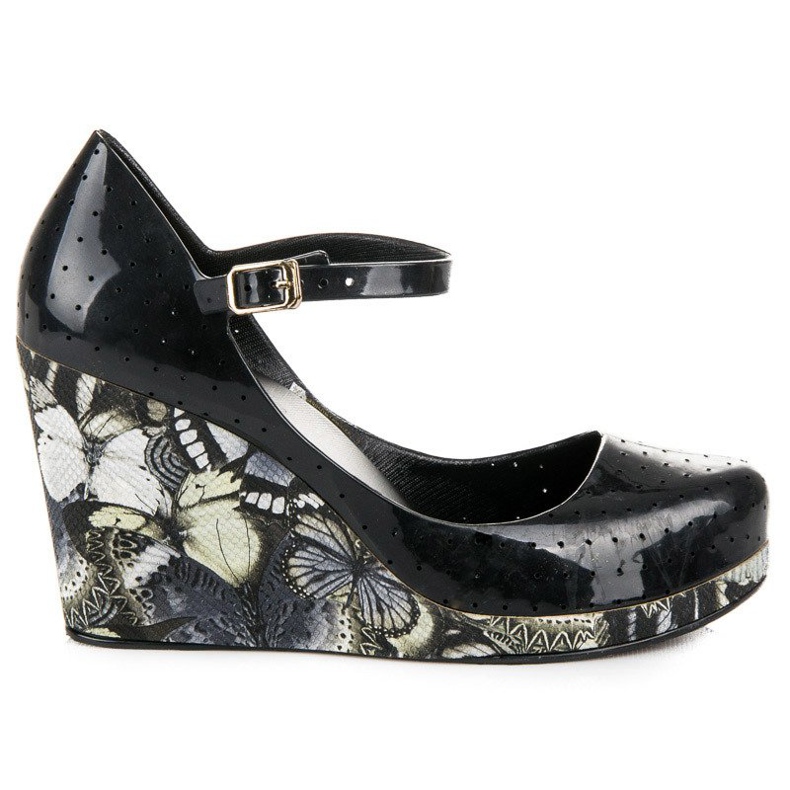 Meliski sandals on a vinceza wedge heel black