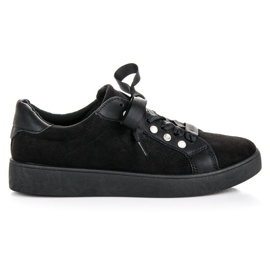 Erynn Lace-up suede sneakers black